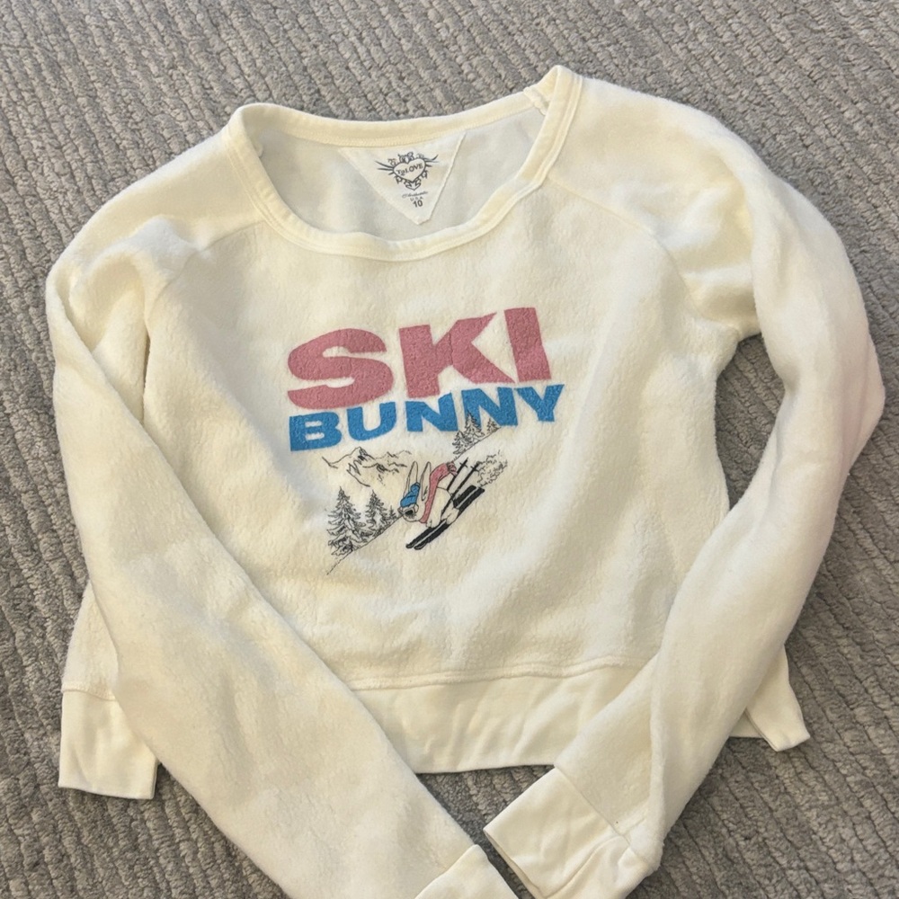 T2 Love fleece sweatshirt never worn